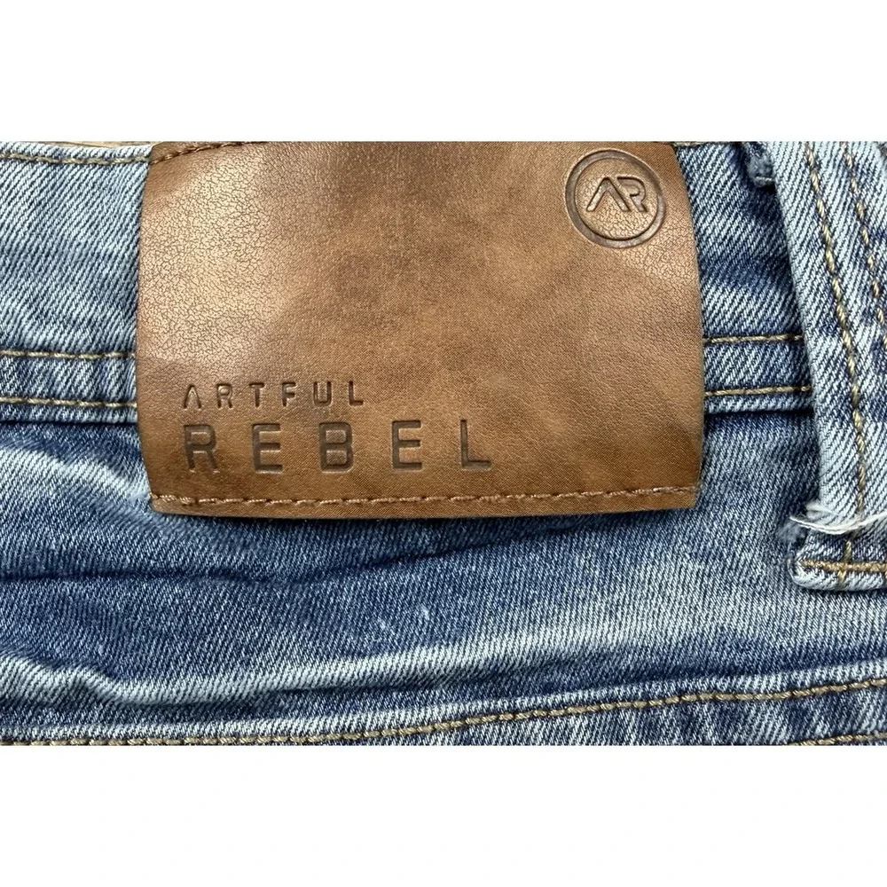 Artful Rebel Jeans Mens‎ 34x32 Light Wash Slim Straight Denim 5 Pocket Zip Fly